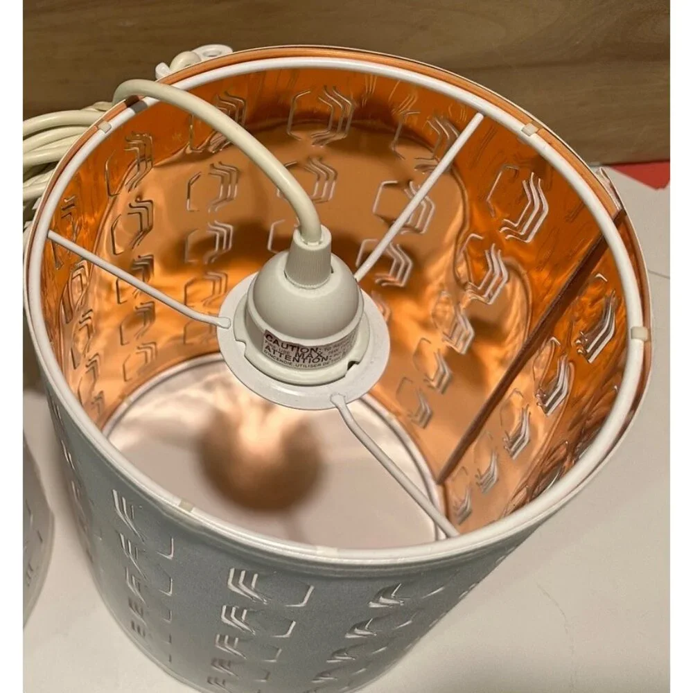 IKEA Nymö Pendant Light Lamp White Copper Interior Cut Outs Lamp Decor